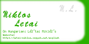 miklos letai business card